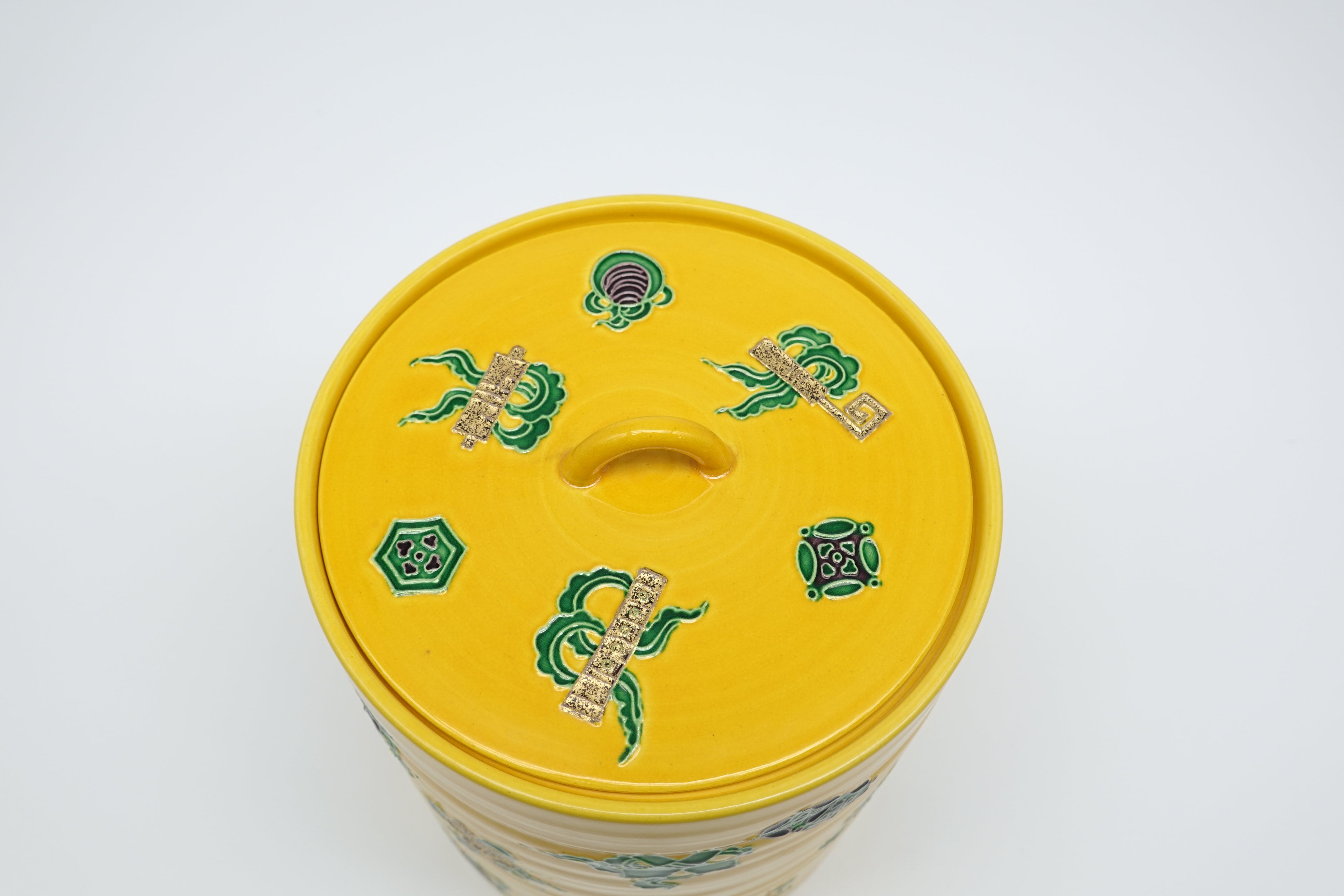 八代 吉向 十三軒　黄交趾宝尽水指